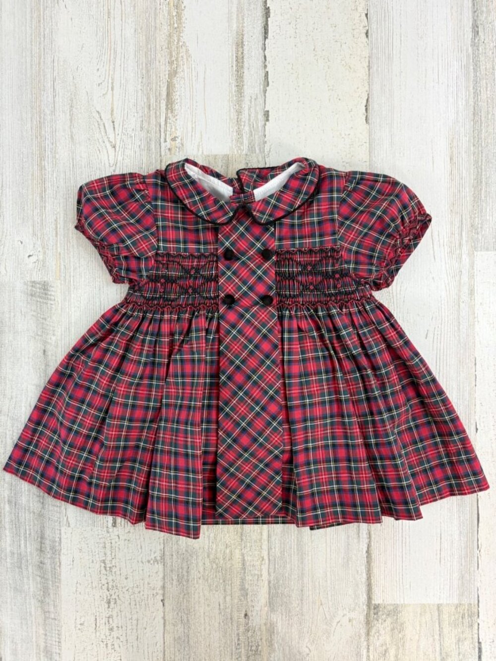 La Coqueta Girls Sz 12 M Red Plaid Smocked Dress Bloomer Set NWT